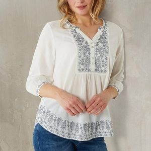 Fat Face | Poppy Daisy Embroidered Popover Sz 4